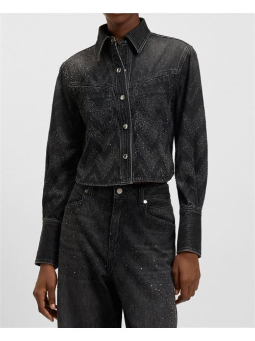 Giacca  corta in denim decorato con cristalli BOSS | 50548445 C_SHIRT LS 1.0.002